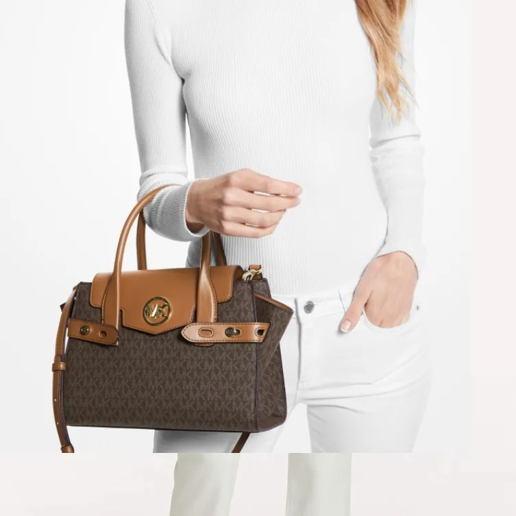 MICHAEL KORS Carmen Canvas Handbag Shoulder Bag Crossbody Bag Women's Brown & Color-3