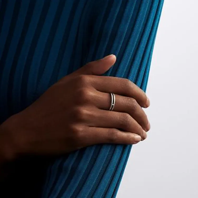 HERMES 18K White Gold Rings Women's-1