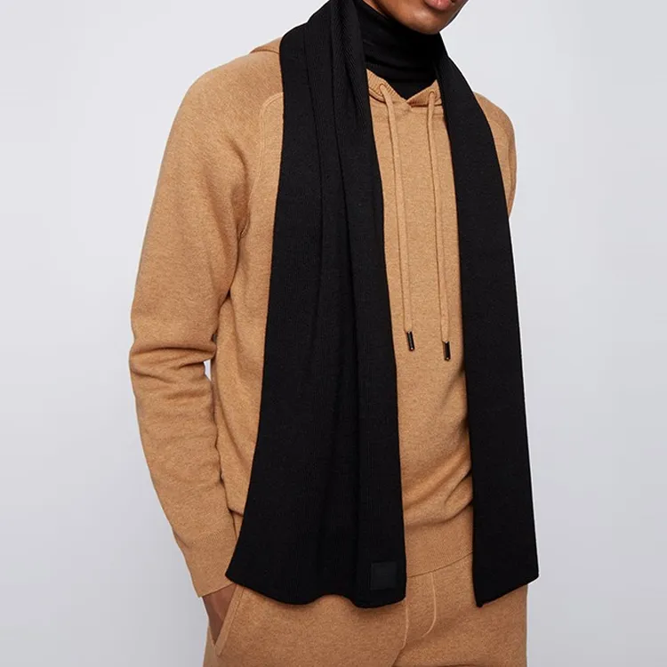 HUGO BOSS Knit Scarves Unisex Black-2