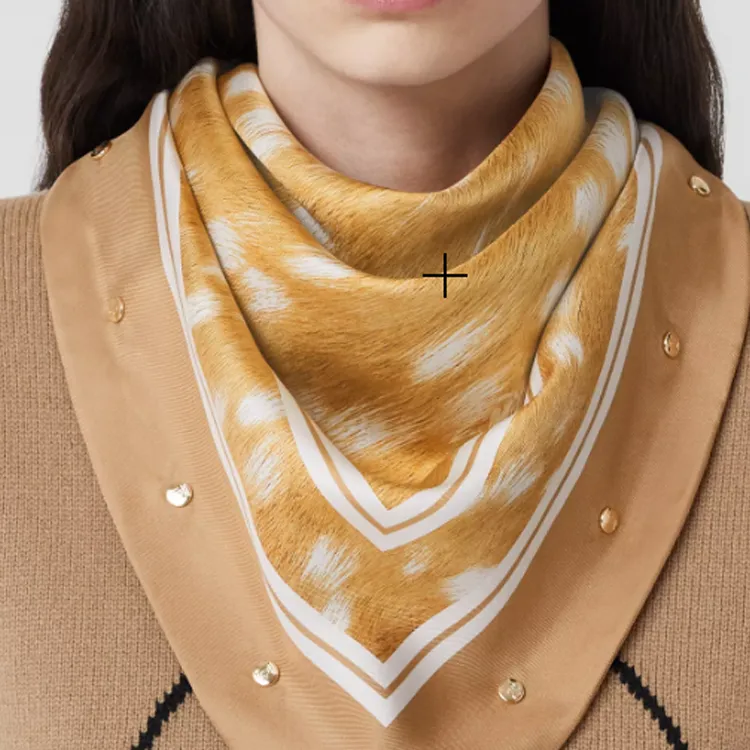 Burberry Silk Scarves Unisex Archive Beige-1