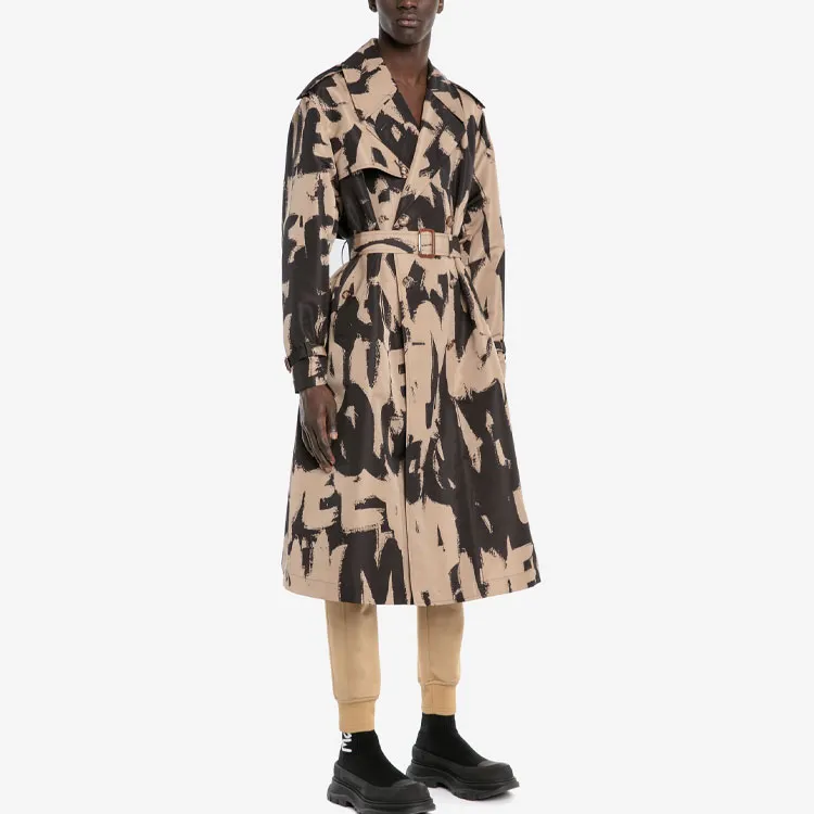 Alexander McQueen Trench Coats Men Beige-2