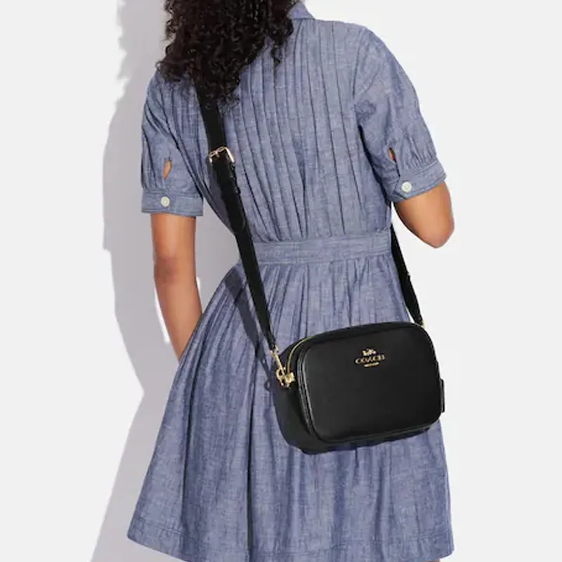 COACH Jamie Pebbled Leather Camera Bag Shoulder Bag Crossbody Bag Women's Black-5