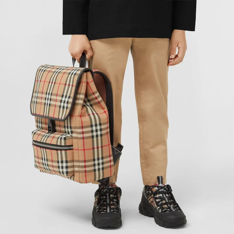 Burberry Vintage Leather Backpack Unisex Archive Beige-8