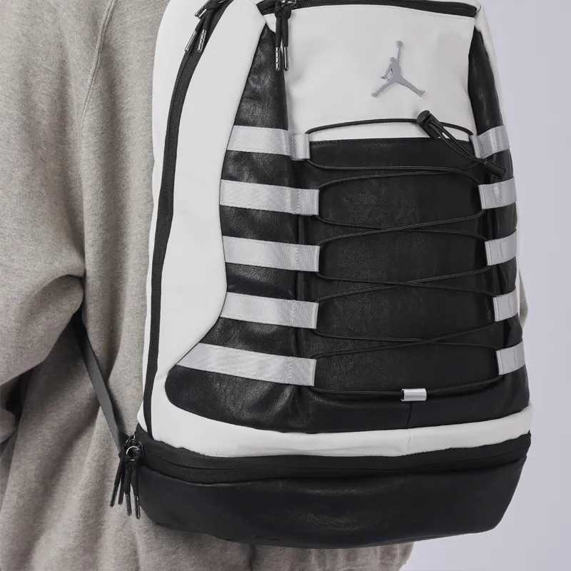 Jordan Polyester Backpack Small Size Unisex Black White-5