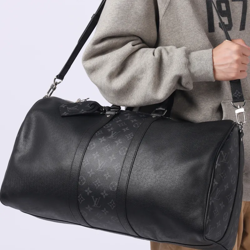 LOUIS VUITTON Keepall Bandouliere Monogram Eclipse 50 Black-7