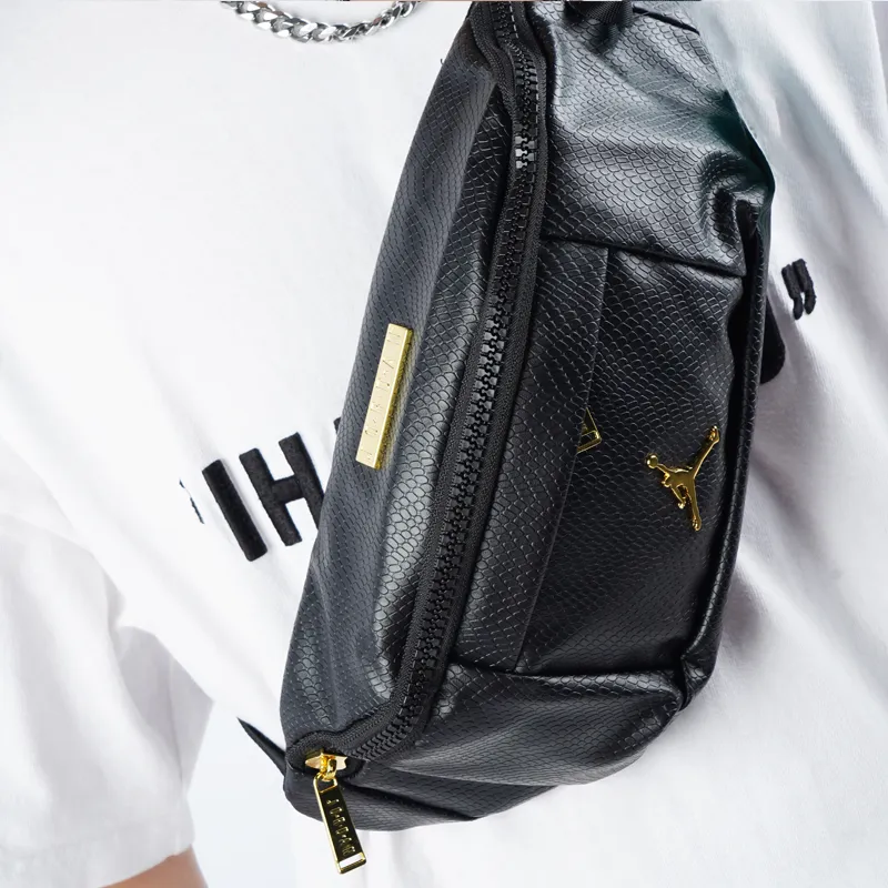 Jordan Polyester Composite Leather Crossbody Bag Sling Bag Fanny Pack Regular Unisex Black-5