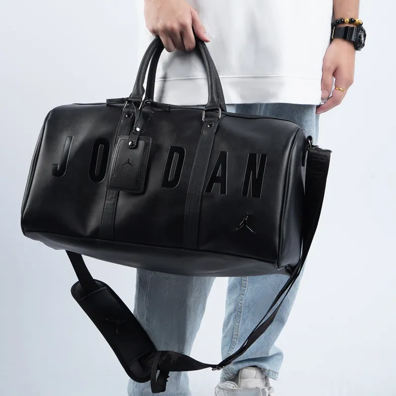 Black Leather Jordan Duffle Bag Jordan Luggage Bag Nike Air