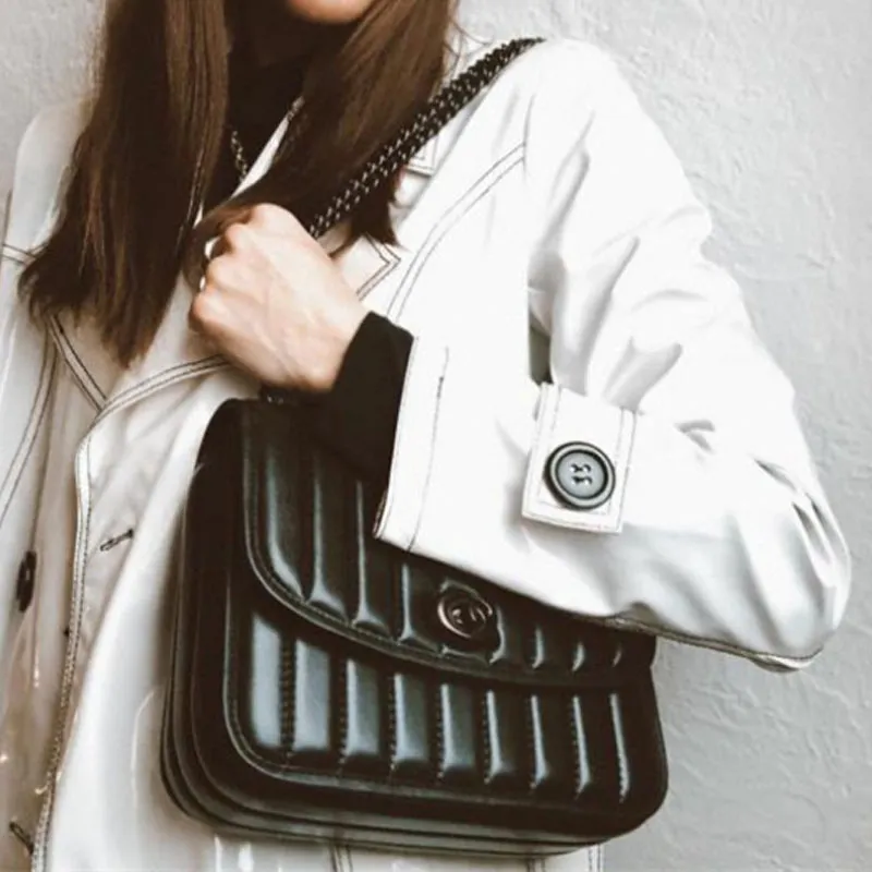 COACH Madison Leather Small Square Bag Crossbody Bag Shoulder Bag Women's Black-4