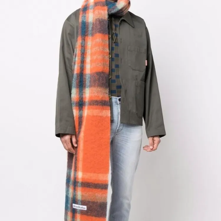Acne Studios Knit Scarf Unisex Orange/Blue-1