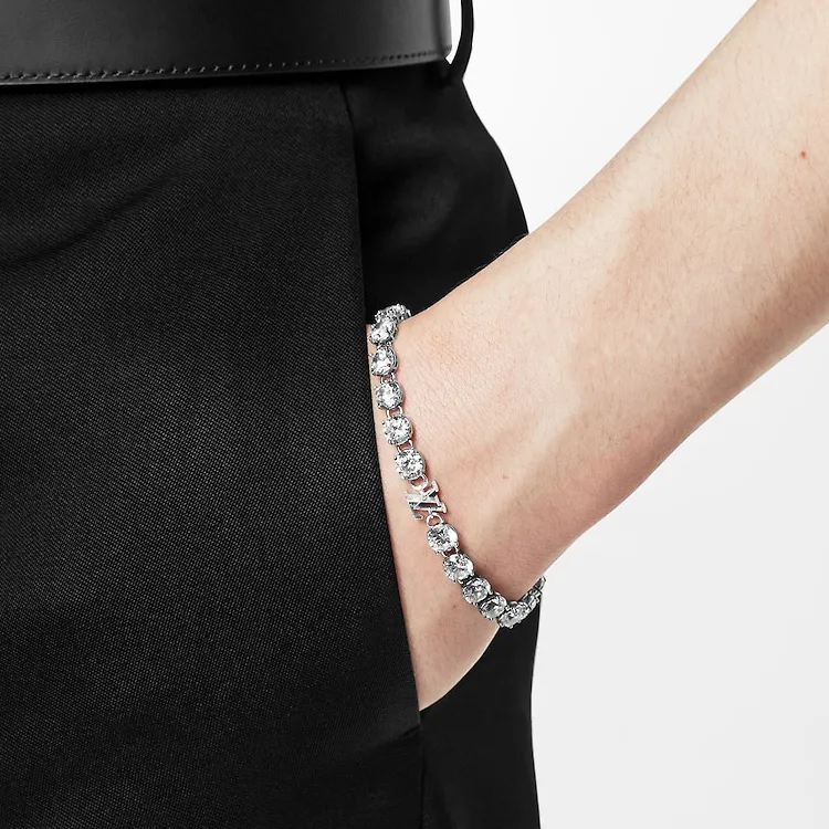 LOUIS VUITTON Metal Bracelets Men's Silver-4