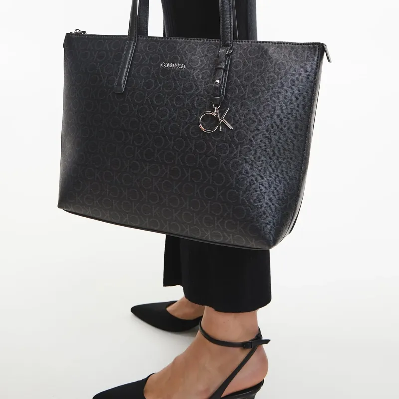 CK/Calvin Klein Tote Bag Shopping Bag Shoulder Bag Handbag Women's Black-4