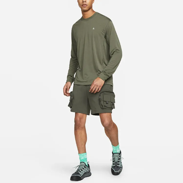 Nike T Shirts Men Olive Green-2