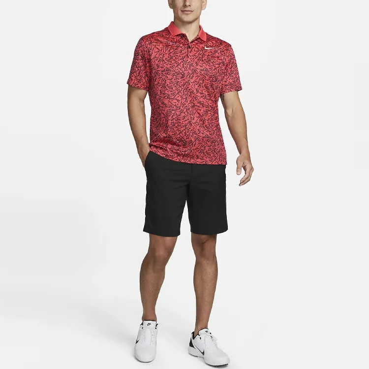 Nike Polo Shirts Men Gym Red-2