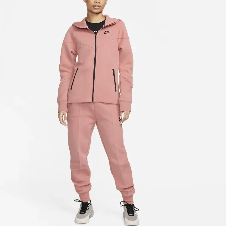 Nike Sportswear Women's Tech Fleece Windrunner Full Zip Hoodie Red Stardust/Black-2