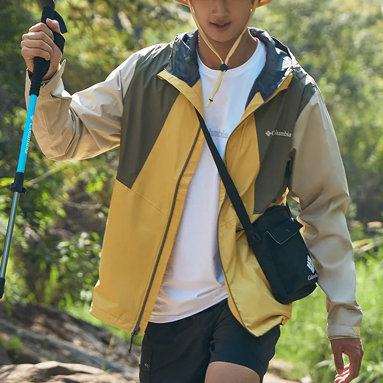 Columbia Outdoor Hiking Waterproof Windbreaker Jacket Unisex Green-3