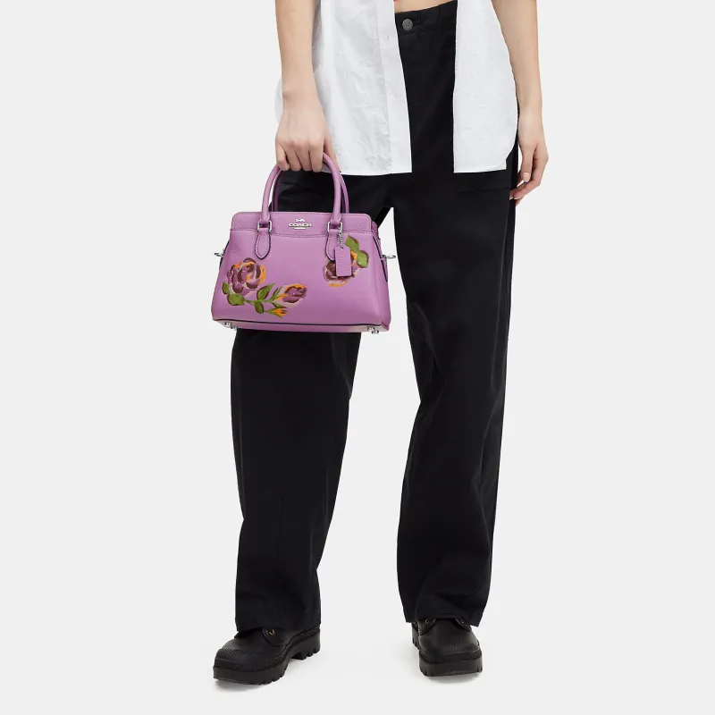 COACH Darcie Pebbled Leather Kelly Bag One Shoulder Handbags Medium Size Women's Purple-3