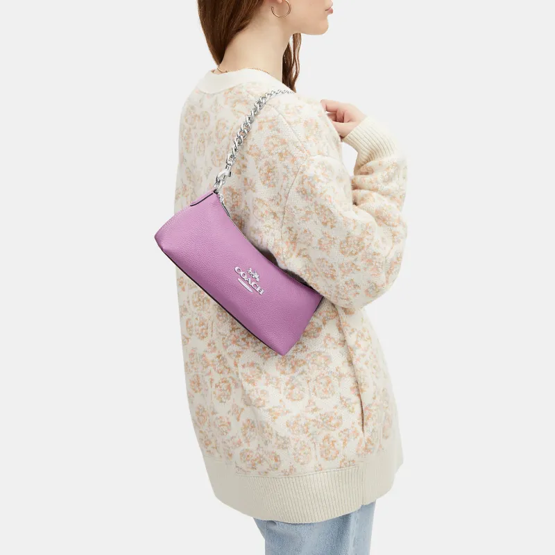 COACH Pebbled Leather Shoulder Bag, Handbag, Shoulder Bag Women's Purple-4