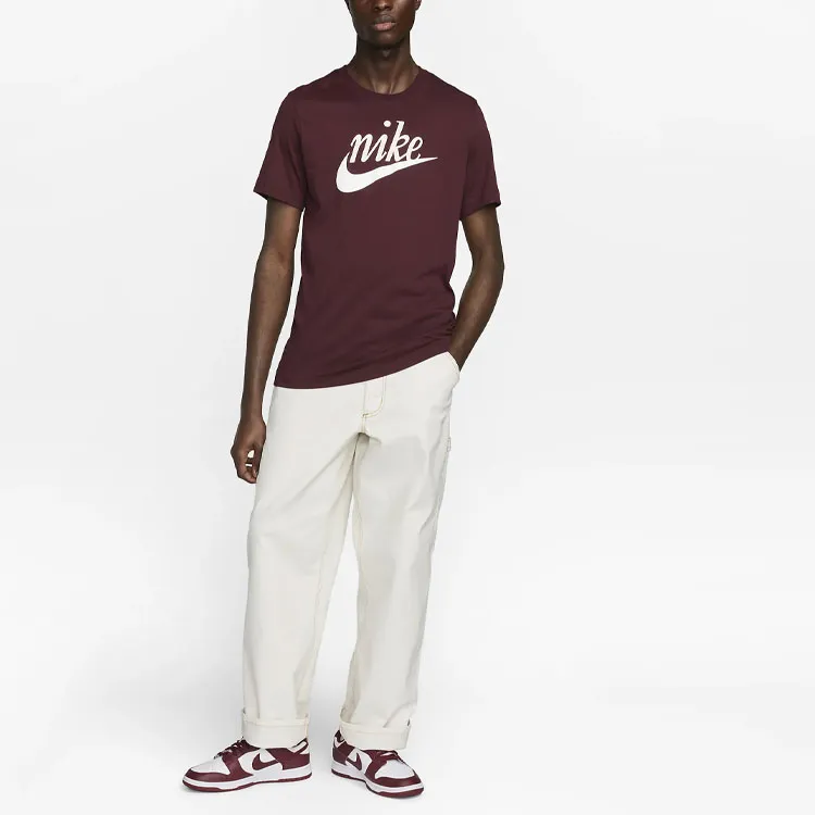 Nike T Shirts Men Burgundy-4