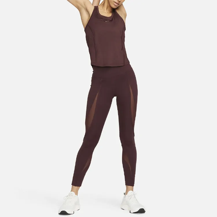 Nike Dri Fit Sleeveless Sports Shirts Women's Brown-2