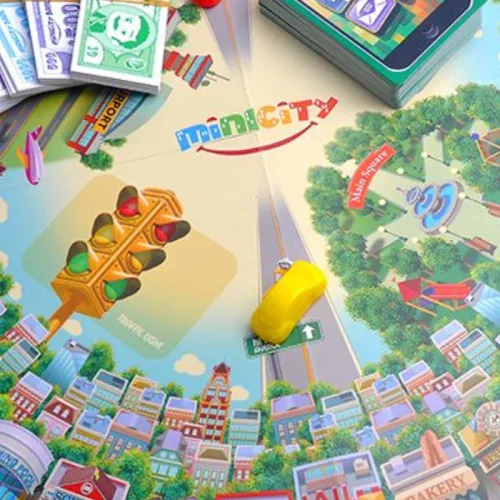 YAOFISH Yao Fish Game Continent Mini City Mini City Game Board English Learning Card Interactive Puzzle Board Games