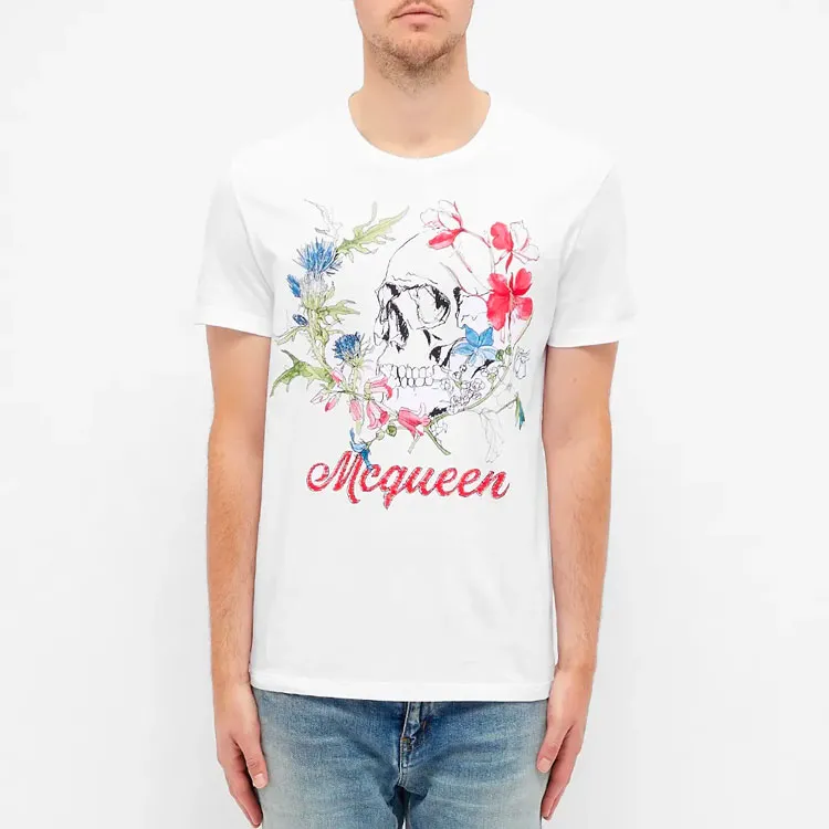 Alexander McQueen T Shirts Men White-6