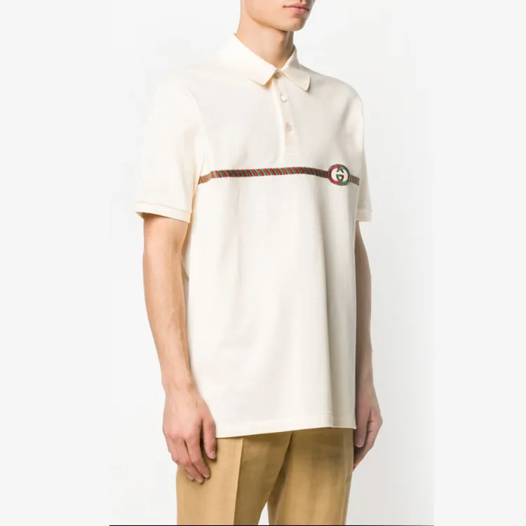 GUCCI Polo Shirts Men Beige-2