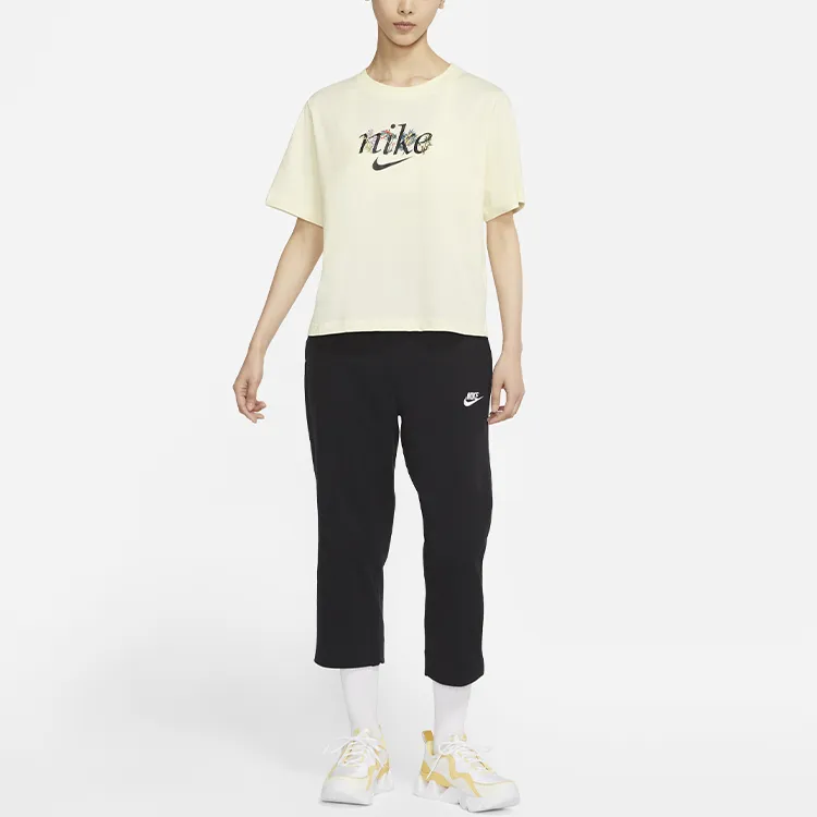 Nike Drop Shoulder Sleeve T Shirt Women's Coconut Milk-2