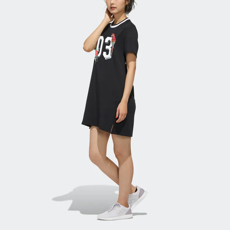 Adidas Neo Short Sleeved Dresses Women's Black-3