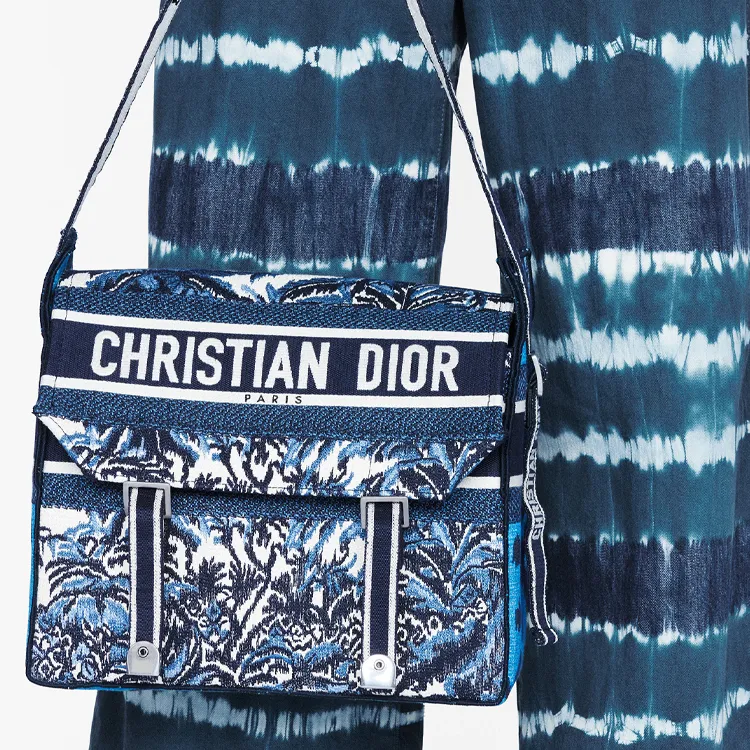 DIOR DiorCamp Embroidery Canvas Fabric Messenger Bag Shoulder Bag Crossbody Bag Regular Women's Blue-7