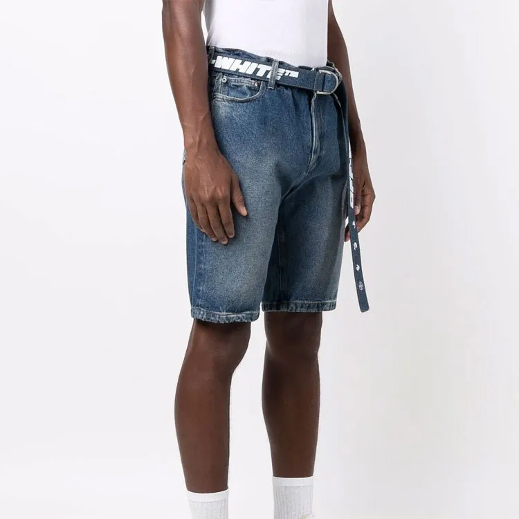 OFF WHITE Belted Denim Shorts-2