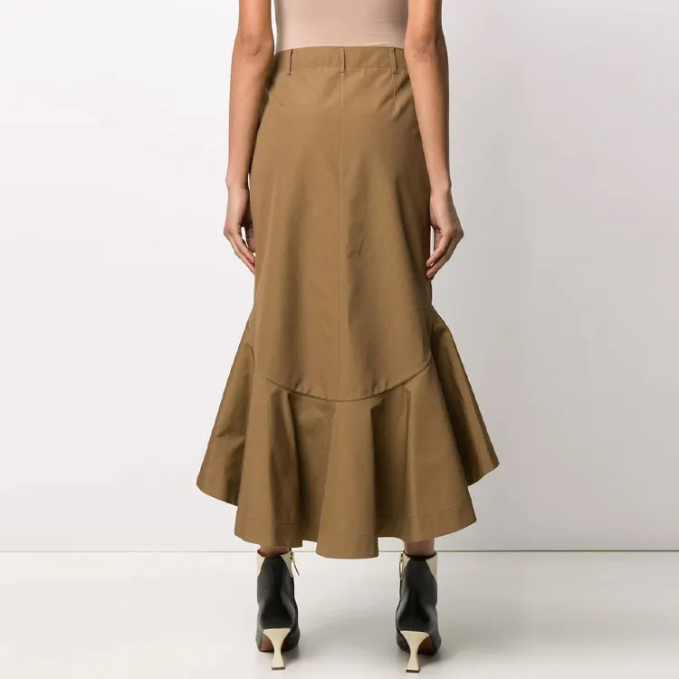 GIVENCHY FW21 Casual Long Skirt Women's Beige Brown-2