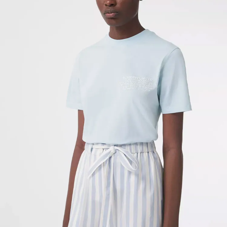 Burberry Regular T Shirt Women's Light Blue-1