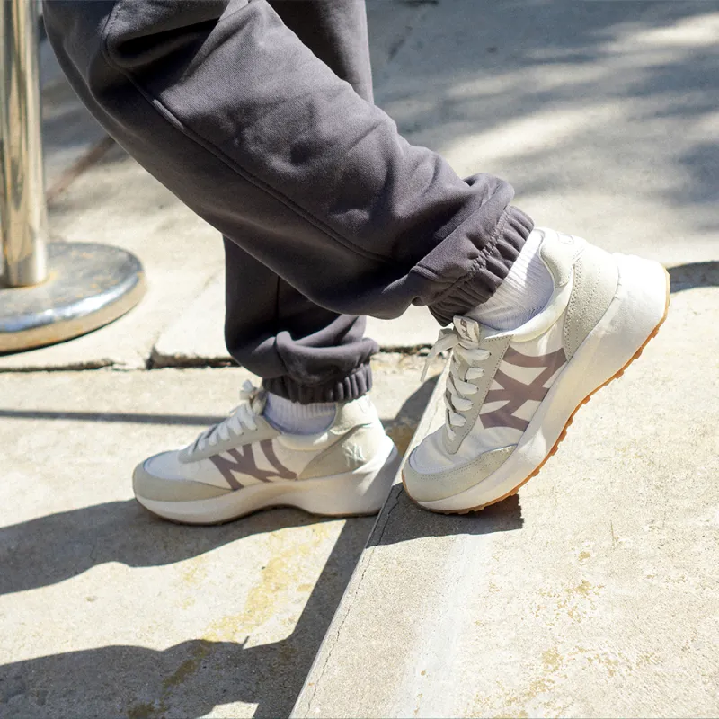 MLB Chunky Jogger Anti Slip Wear Resistant Low Top Chunky Sneakers Unisex Ecru-6