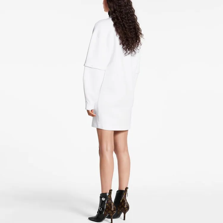 LOUIS VUITTON Long Sleeved Dress Women's White-2
