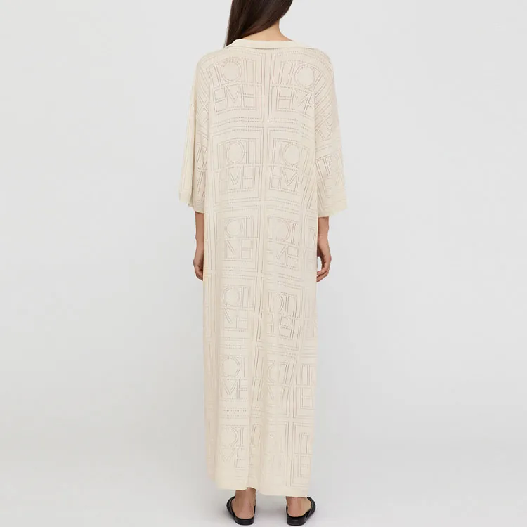 TOTEME Long-Sleeved Dresses Women's Cream White-2