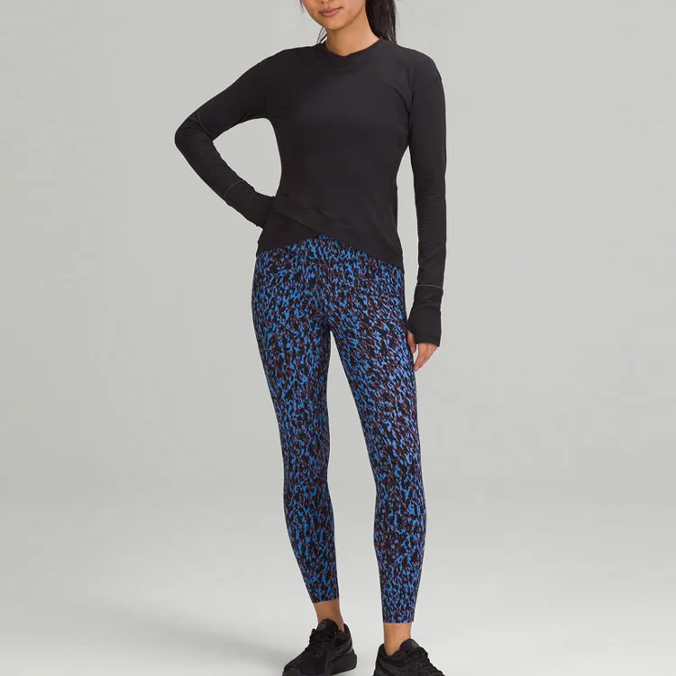 Lululemon Base Pace Sports Pants Women's Leopard Print Camouflage Blue Nile Mixed Color-3