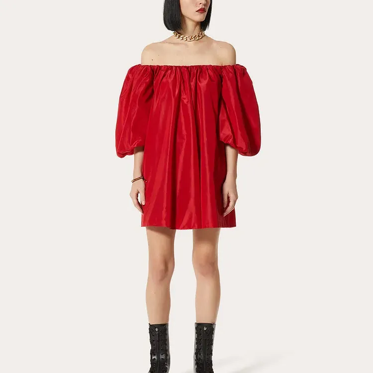 Valentino Long-Sleeved Dresses Women's Red-1