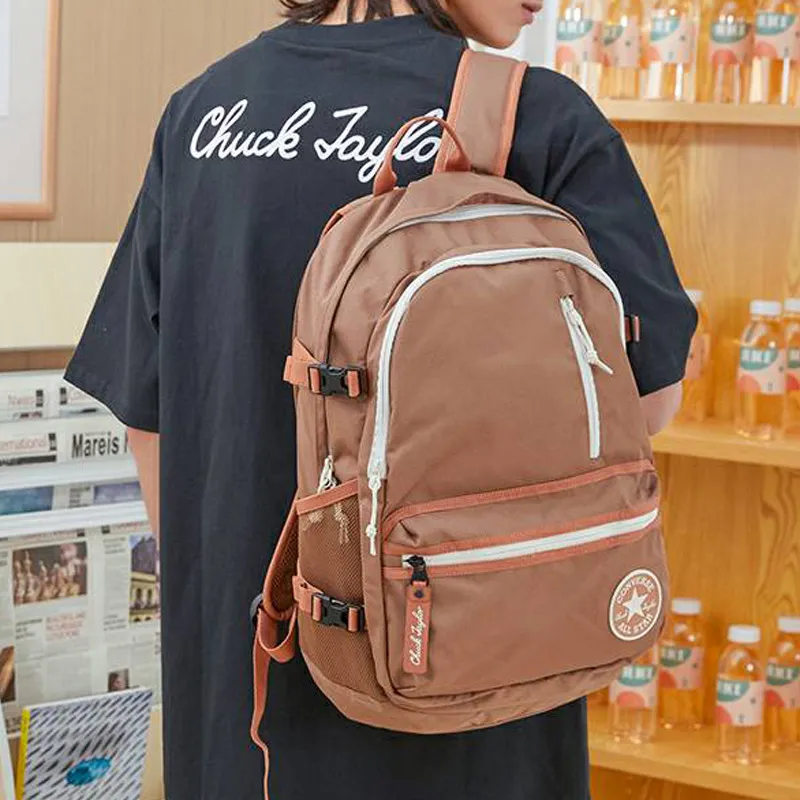 Converse Straight Edge Polyester Backpack Regular Unisex Brown-5