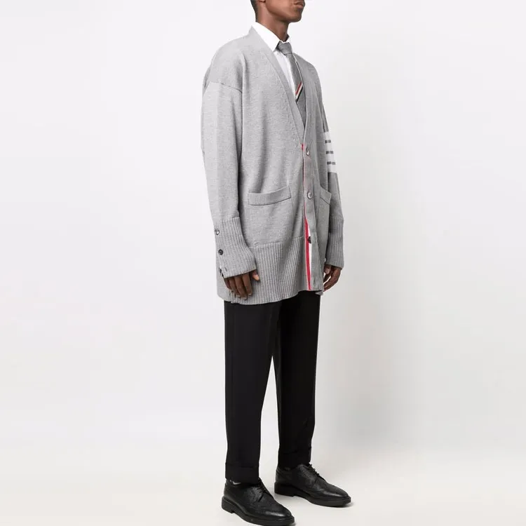 THOM BROWNE 4 Bar Virgin wool Cardigan-3
