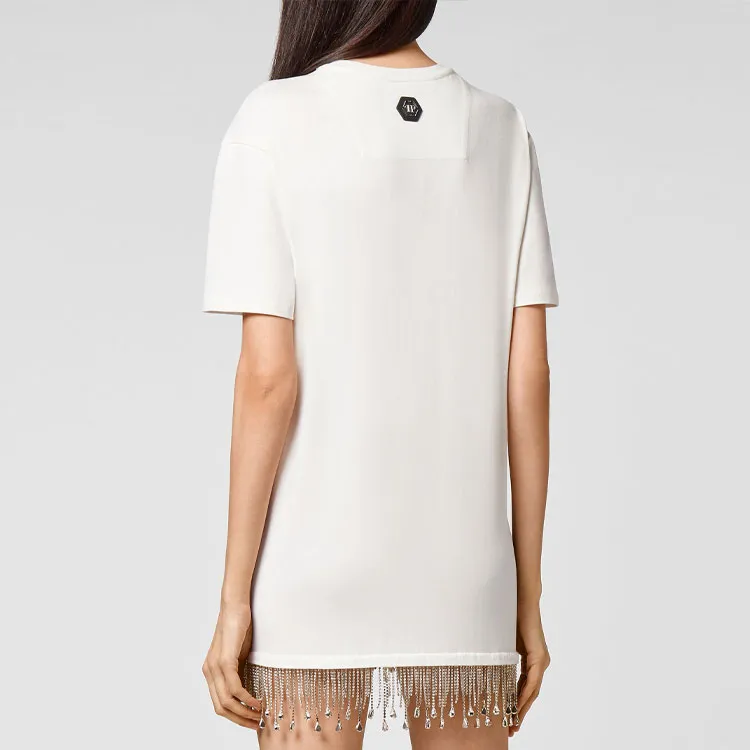 PHILIPP PLEIN Crystal Fringe T-shirt Dress-3