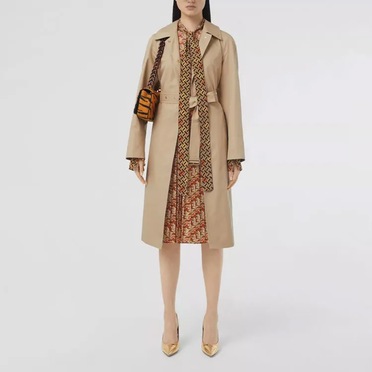 Burberry Trench Coats Women's Soft Yellow Umber-1