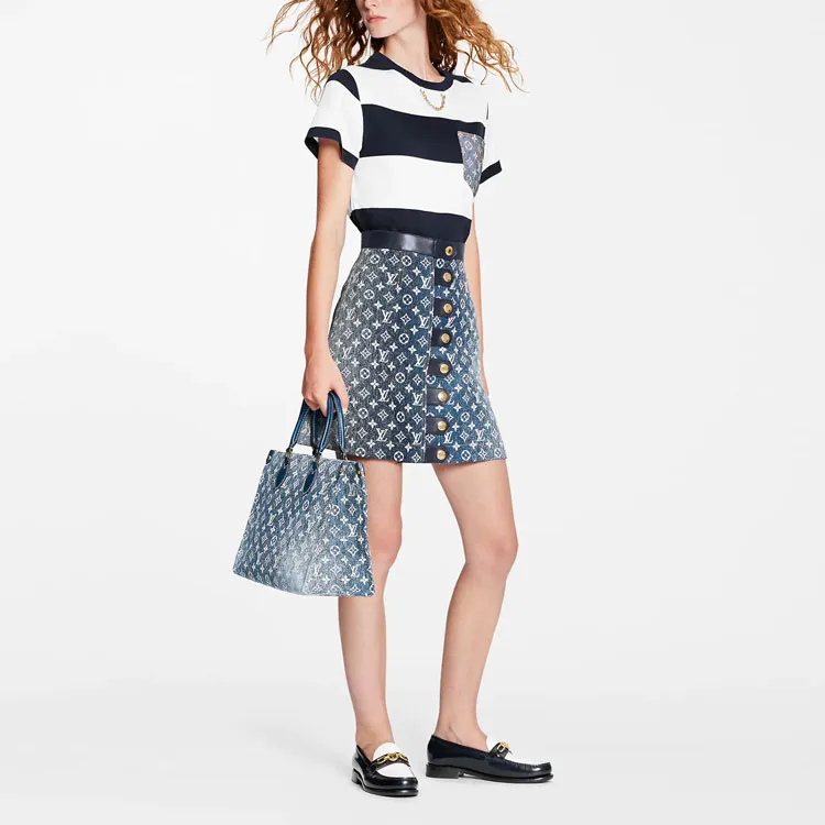 LOUIS VUITTON SS22 Denim Short Skirts Women's Blue-1
