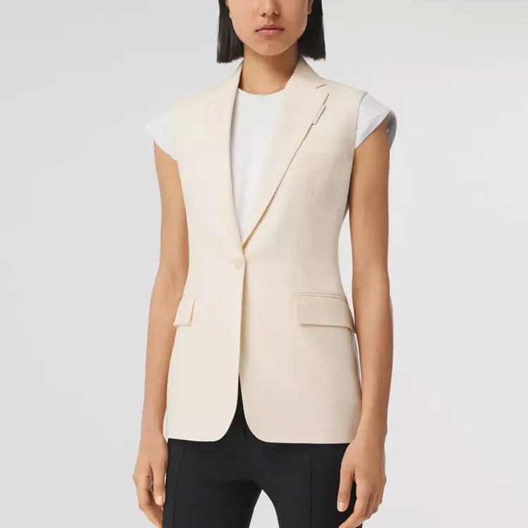 Burberry SS22 Jackets Coats Women's Cheese Milk Beige-3