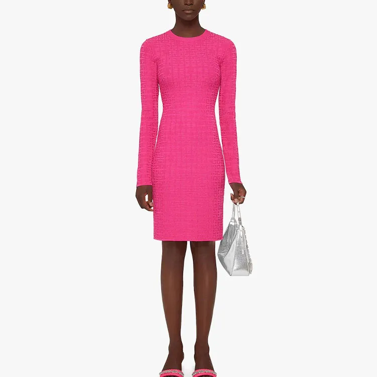 Givenchy 4G Allover Knitted Dress 'Fuchsia'-2