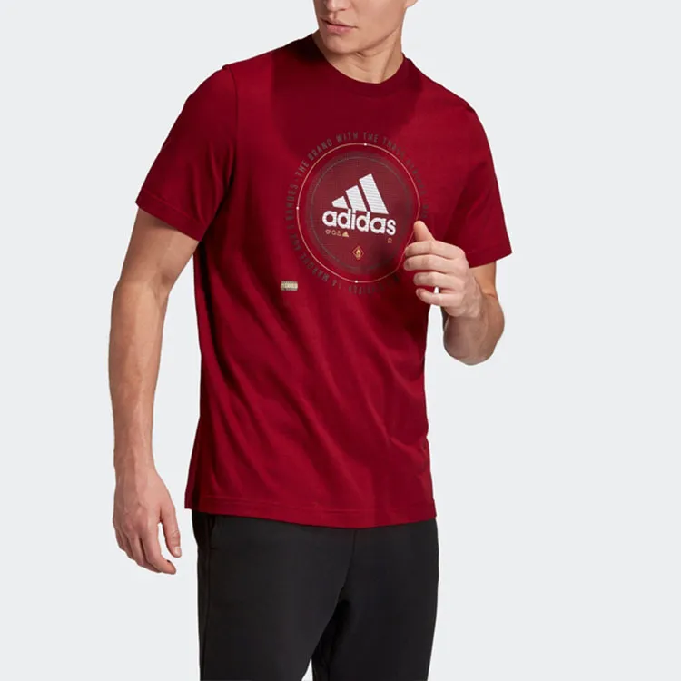 Adidas T Shirts Men Berry Red-2