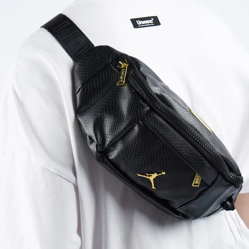 Jordan Polyester Composite Leather Crossbody Bag Sling Bag Fanny Pack Regular Unisex Black-6