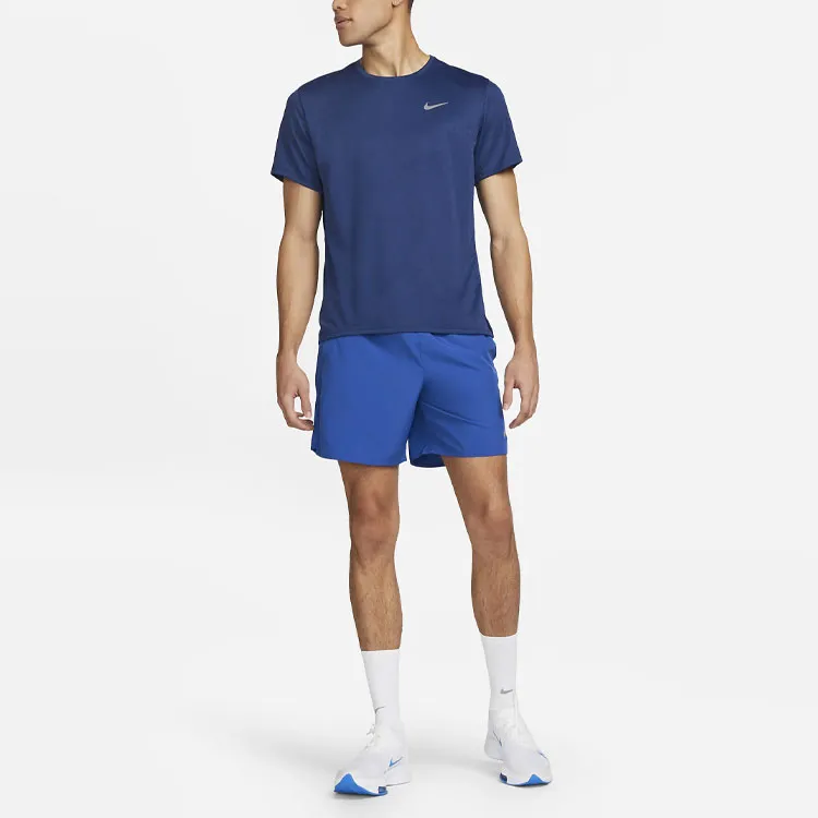 Nike MILER T Shirts Men Marine Blue-2