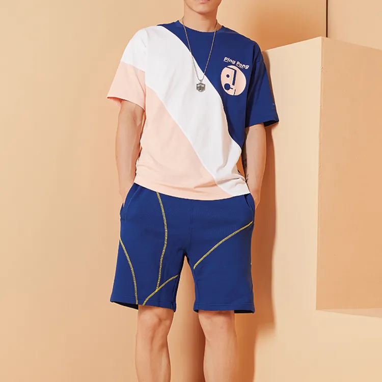 LiNing T Shirt Men's Blue Standard White Orange Pink-2