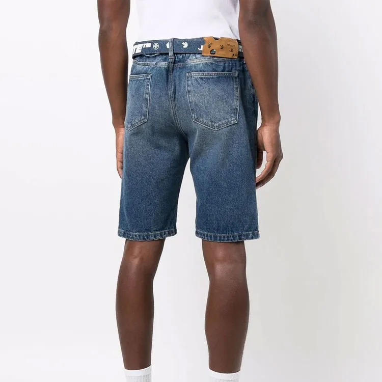 OFF WHITE Belted Denim Shorts-1