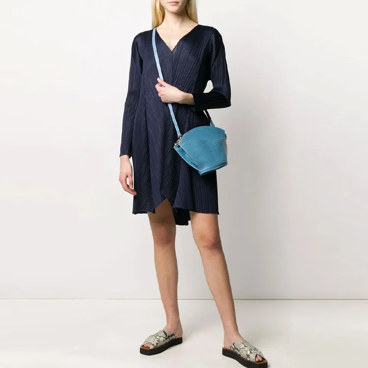 PLEATS PLEASE ISSEY MIYAKE Long-Sleeved Dresses Women's Blue-1